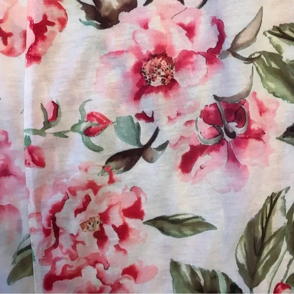 Show Me Your MuMu Floral Kimono Robe One Size Pink White Cottage Garden Blooms - Picture 8 of 10